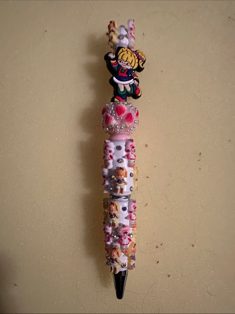Rainbow Bright Pink Decorative Character Ballpoint Pen Handmade